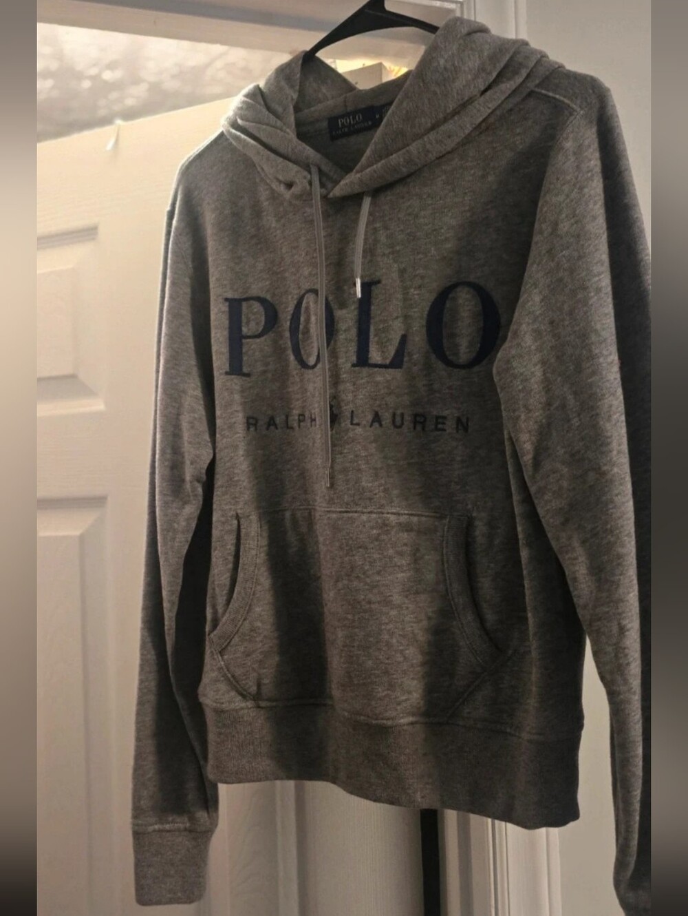 Polo by Ralph Lauren Grey Pullover Hoodie with Navy Logo